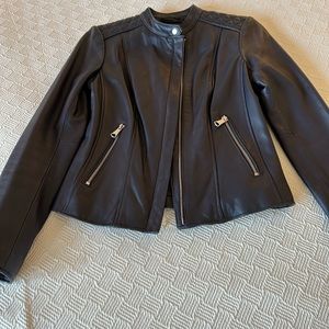 Genuine Leather Jacket in Midnight Navy
